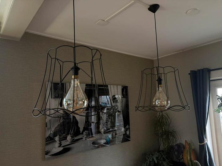 2 mooie retro hanglampen (Granny), Huis en Inrichting, Lampen | Kroonluchters, Zo goed als nieuw, Ophalen
