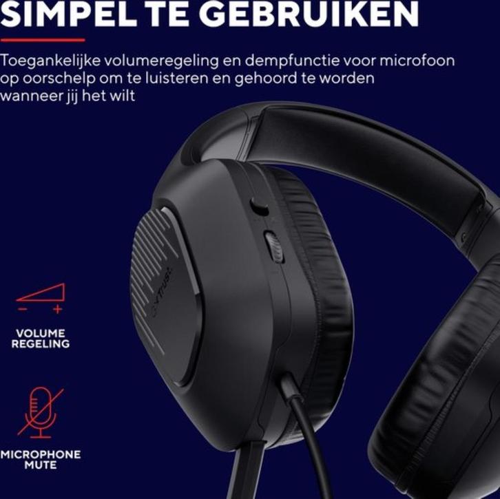 Trust GXT 415 Zirox, Audio, Tv en Foto, Koptelefoons, Refurbished, Over oor (circumaural), Overige merken, Ophalen of Verzenden