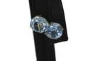 Blauwe Topaas 14k gouden klassieke dames oorbellen stekers, Voordeelsieraden, Blauw, Ophalen of Verzenden, Zo goed als nieuw