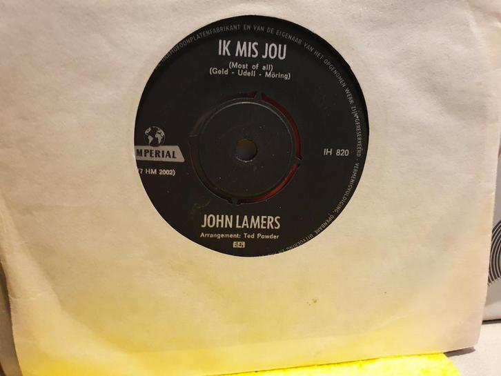John Lamers - Ik mis jou (w2), Cd's en Dvd's, Vinyl Singles, Nederlandstalig, Ophalen of Verzenden
