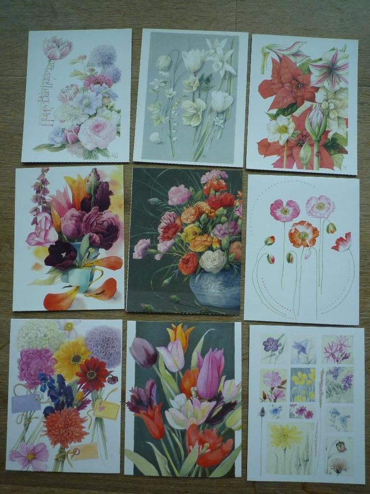 Bloemen pioenrozen papaver tulpen anjers Marjolein Bastin, Verzamelen, Ansichtkaarten | Themakaarten, Voor 1920, Overige thema's