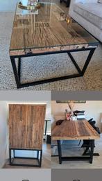 Salontafel - Eetkamertafel - Kast.  Driftwood&Zwart staal, Ophalen, Gebruikt, Vijf personen of meer, Rechthoekig