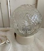 Brocante glazen plafonniere - plafondlamp, Gebruikt, Ophalen of Verzenden, Nvt, Nvt