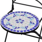 NIEUWE Bistroset mozaïek blauw wit metalen tuinset, Tuin en Terras, Venlo, Haba Trading, Nieuw, Ophalen of Verzenden