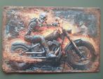 Metalen Wandbord - Schedel Motorrijder - Nieuw, Ophalen of Verzenden, Nieuw
