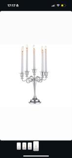 Zilveren Kandelaar - 5-armig, 27cm. 5 stuks, Ophalen, Gebruikt, 25 tot 50 cm, Grijs