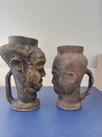 Houten Kongolese palmwijnbekers, Ophalen of Verzenden