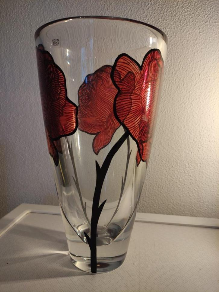 Te koop: Kosta Boda Vaas en schaal Rozen, Antiek en Kunst, Antiek | Glas en Kristal, Ophalen