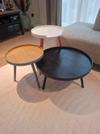 3 salontafels van merk Woood, Huis en Inrichting, Gebruikt, 50 tot 100 cm, Rond, Minder dan 50 cm