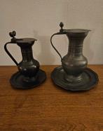 2 x eikeltjes kan van Tin. op bord van tin, Antiek en Kunst, Ophalen of Verzenden