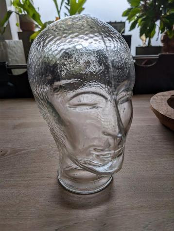 vintage glazen mannequin hoofd  beschikbaar voor biedingen