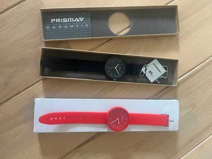 2x nieuw Prisma horloge rood en zwart, Sieraden, Tassen en Uiterlijk, Horloges | Heren, Nieuw, Polshorloge, Overige merken, Kunststof
