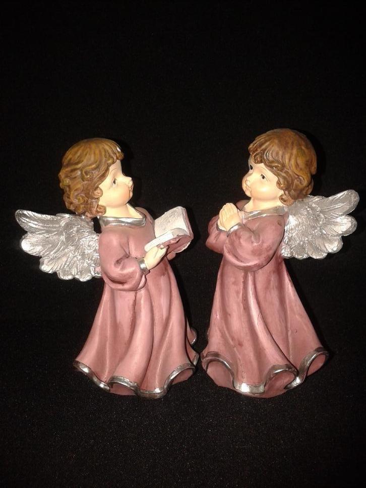 Set van 2 ENGELTJES ~ Italiaanse BEELDJES ~ Hoog 13 cm, Verzamelen, Beelden en Beeldjes, Nieuw, Ophalen of Verzenden