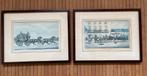 2 ingelijste kleuren litho’s door J. Harris uit 1856, Antiek en Kunst, Ophalen
