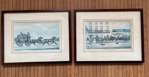 2 ingelijste kleuren litho’s door J. Harris uit 1856, Antiek en Kunst, Kunst | Litho's en Zeefdrukken, Ophalen