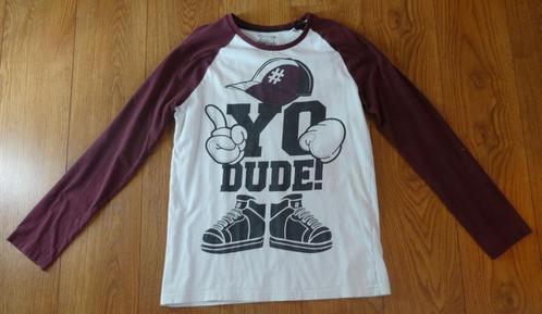 Mooie longsleeve met opdruk (158-164) HERE&THERE, Kinderen en Baby's, Kinderkleding | Maat 158, Zo goed als nieuw, Jongen, Shirt of Longsleeve
