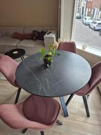 Ronde marmerlook eettafel, Ophalen, Kunststof, Rond, Zo goed als nieuw