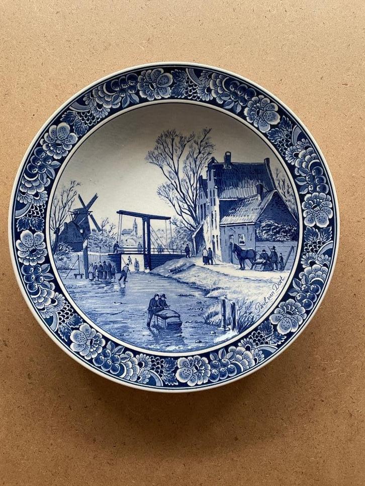 Delfts Blauw wandbord "De schaatstocht", Antiek en Kunst, Antiek | Wandborden en Tegels, Ophalen of Verzenden