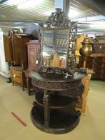 Oer 09264 eiken gestoken spiegel met bijpassende console, Antiek en Kunst, Ophalen, Rechthoekig