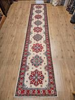 Handgeknoopt oosters tapijt loper kazak 402x80, Info@SlatsAntiek.nl, Crème, Perzisch, Vof Slats Antiek