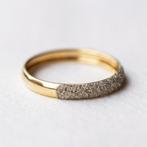 Vintage 9K goud half eternity ring - Maat 16,75, Ophalen of Verzenden, Dame, Goud, Goud