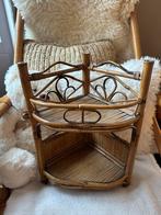 Vintage rotan/bamboe hoekplanken – 3-laags, Ophalen of Verzenden