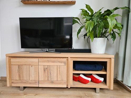 Henders en Hazel massief eiken tv meubel whitewash, Huis en Inrichting, Kasten | Televisiemeubels, Zo goed als nieuw, Minder dan 100 cm