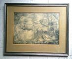 "Aquarium" - Litho 1941  van Aart van Dobbenburgh -1899-1988, Antiek en Kunst, Kunst | Litho's en Zeefdrukken, Ophalen of Verzenden