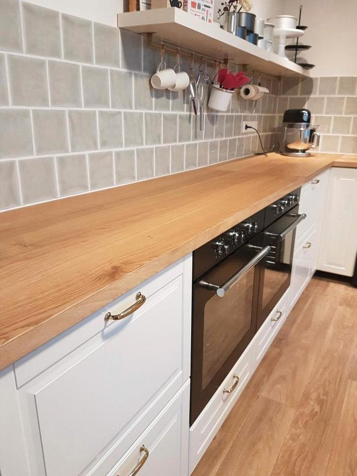 Ikea keuken metod, Bodbyn ecru, Huis en Inrichting, Keuken | Complete keukens, Zo goed als nieuw, Enkelwandige keuken, Wit, Hout