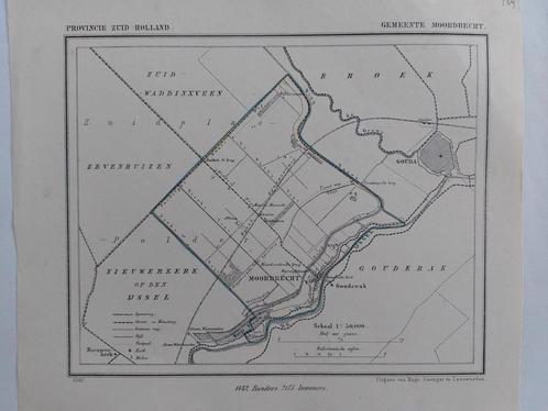 109 / Moordrecht Gouda Gouderak Litho uit 1867 van J. Kuyper, Antiek en Kunst, Kunst | Litho's en Zeefdrukken, Ophalen of Verzenden