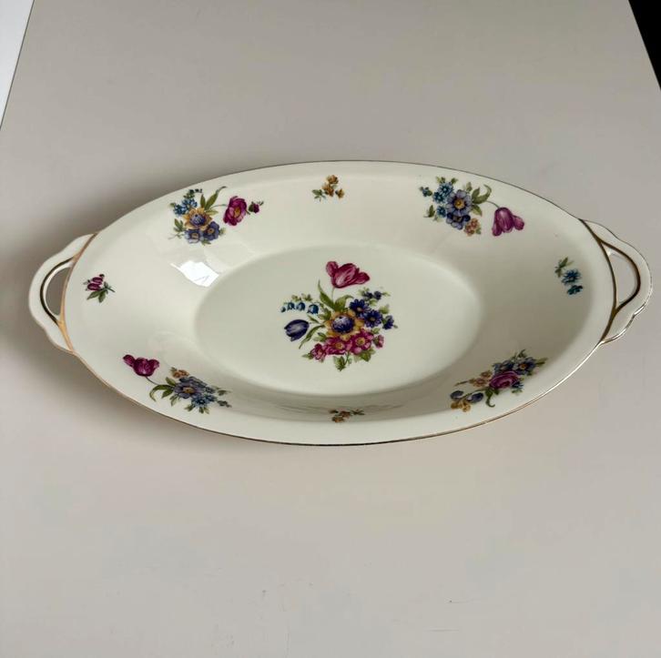 Vintage Royal Tettau porseleinen ovale serveerschaal, Antiek en Kunst, Antiek | Schalen, Ophalen of Verzenden