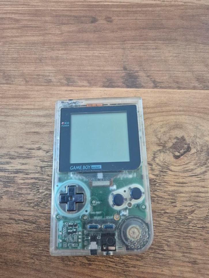 Game Boy Pocket - Transparant + Pokemon Red, Spelcomputers en Games, Spelcomputers | Nintendo Game Boy, Gebruikt, Game Boy Pocket