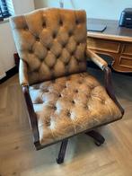Exclusieve Chesterfield captains chair. Bureaustoel., Huis en Inrichting, Ophalen, Gebruikt, Bruin, .
