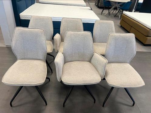 Eetkamerstoelen Amir, set van 6, Huis en Inrichting, Stoelen, Nieuw, Vijf, Zes of meer stoelen, Stof, Overige kleuren, Ophalen