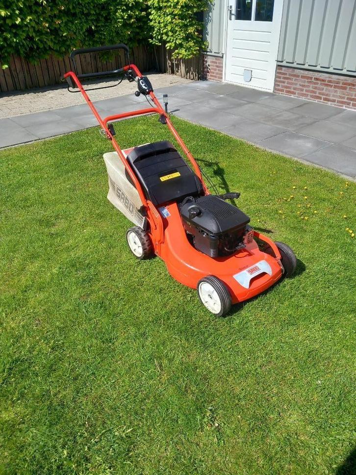 SABO 54 VARIO Aluminium Turbostar 6,5pk 190cc B&S, Garantie!, Tuin en Terras, Grasmaaiers, Zo goed als nieuw, Benzine-grasmaaier