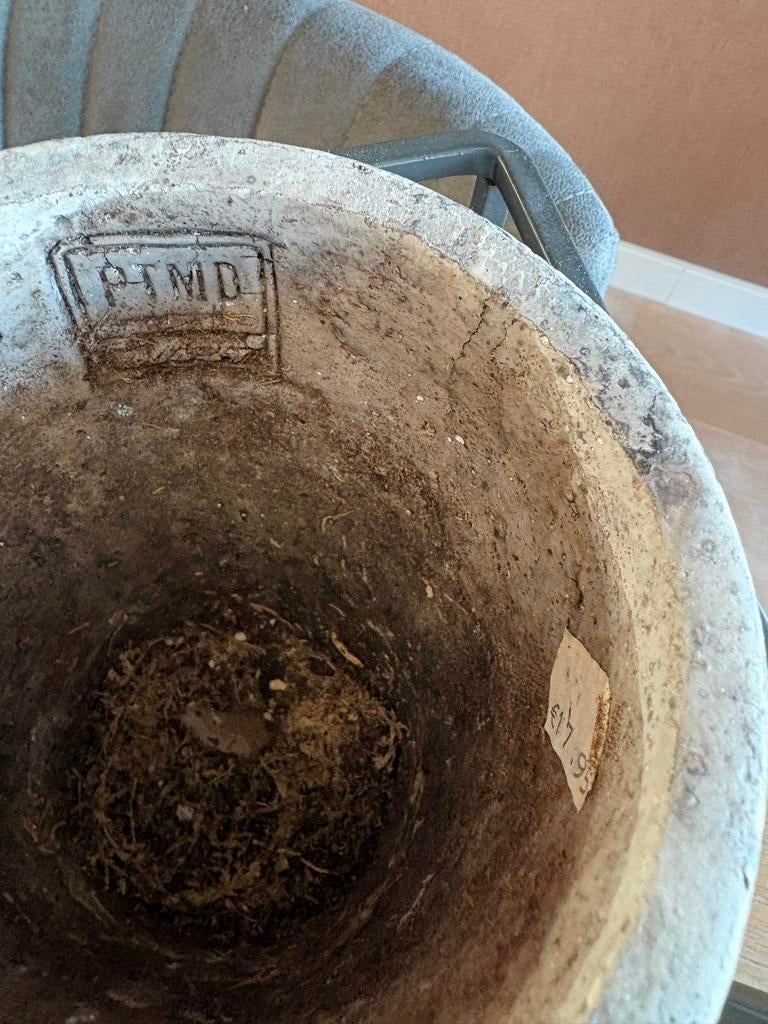 4 PTMD Bloempotten - Stijlvol en Uniek, Tuin en Terras, Bloempotten, Gebruikt, Beton, Binnen, Minder dan 40 cm, Minder dan 25 cm