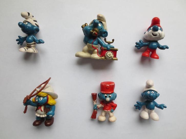 Smurfen poppetjes + miniboekje, Verzamelen, Smurfen, Gebruikt, Poppetje, Figuurtje of Knuffel, Verschillende Smurfen, Ophalen of Verzenden