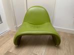 Leolux Sella fauteuil combi groen leer, Leolux, 75 tot 100 cm, Leer, 75 tot 100 cm