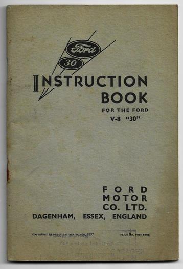 Ford V8 30 instruction book 1937 beschikbaar voor biedingen