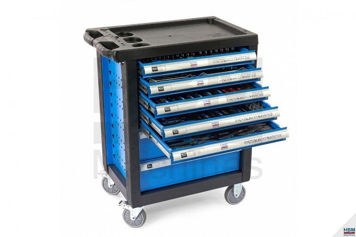 Gereedschapswagen PREMIUM 5 laden gevuld 196-delig **TIP**, Doe-het-zelf en Verbouw, Gereedschap | Handgereedschap, Nieuw, Ophalen of Verzenden