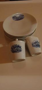 6 boterhamborden met suikerpot en melkkan., Huis en Inrichting, Ophalen of Verzenden, Overige stijlen, Overige typen