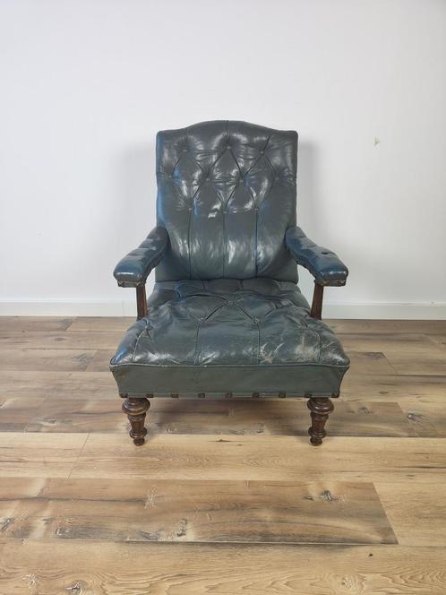 antieke library armchair circa 1860, Antiek en Kunst, Antiek | Meubels | Stoelen en Banken, Ophalen
