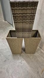bloembakken 50 cm hoog  kunststof riet uitvoering, Ophalen, Tuin, Kunststof, Gebruikt