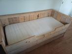 1 persoon stijgerhouten bed, Ophalen, 85 tot 100 cm, Zo goed als nieuw, Matras
