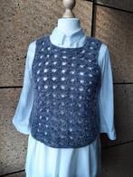 Handgebreide Gilet, Kleding | Dames, Truien en Vesten, Ophalen of Verzenden, Nieuw, Maat 38/40 (M), Blauw