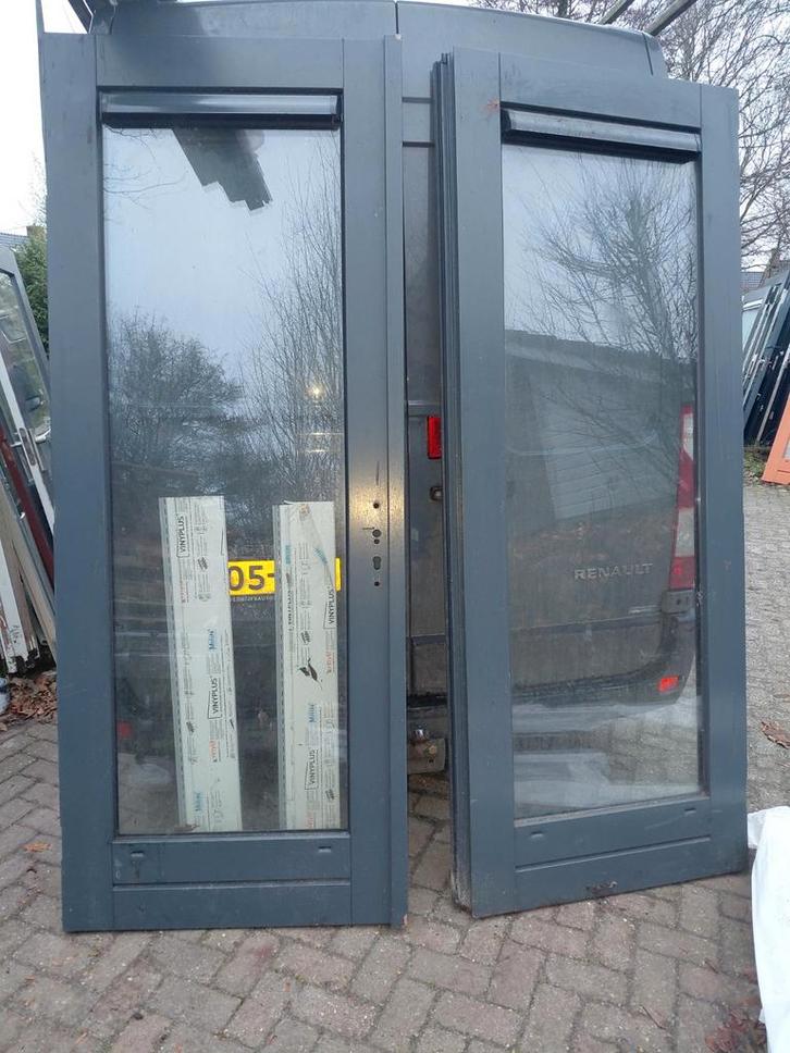 Dubbele deuren met thermopane HR++ glas, Doe-het-zelf en Verbouw, Deuren en Horren, Buitendeur, 200 tot 215 cm, 120 cm of meer