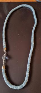 Lichtblauwe gehaakte kralen ketting, Ophalen of Verzenden