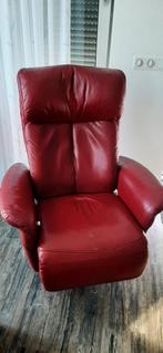 Lederen relax fauteuil, Huis en Inrichting, Ophalen of Verzenden, Gebruikt, 75 tot 100 cm, 50 tot 75 cm