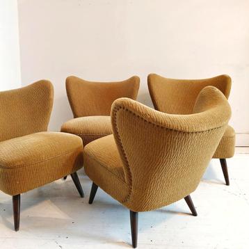 Vintage cocktailstoelen geel beschikbaar voor biedingen