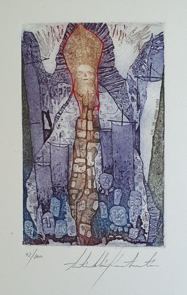 Exlibris / Ex libris K. Antioukhin, Tod als Bischof, Antiek en Kunst, Kunst | Etsen en Gravures, Verzenden